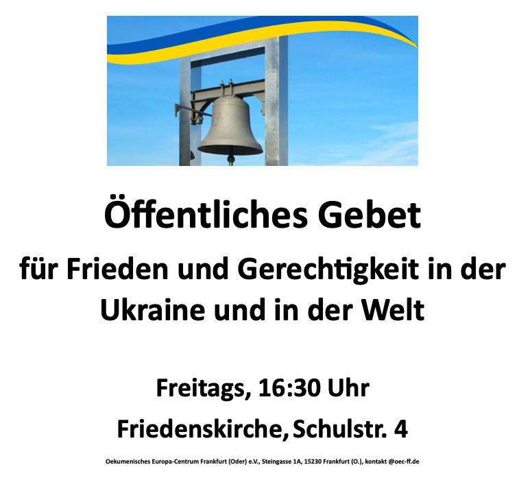 148. Öffentliches Gebet für Frieden und Gerechtigkeit in der Ukraine und in der Welt 