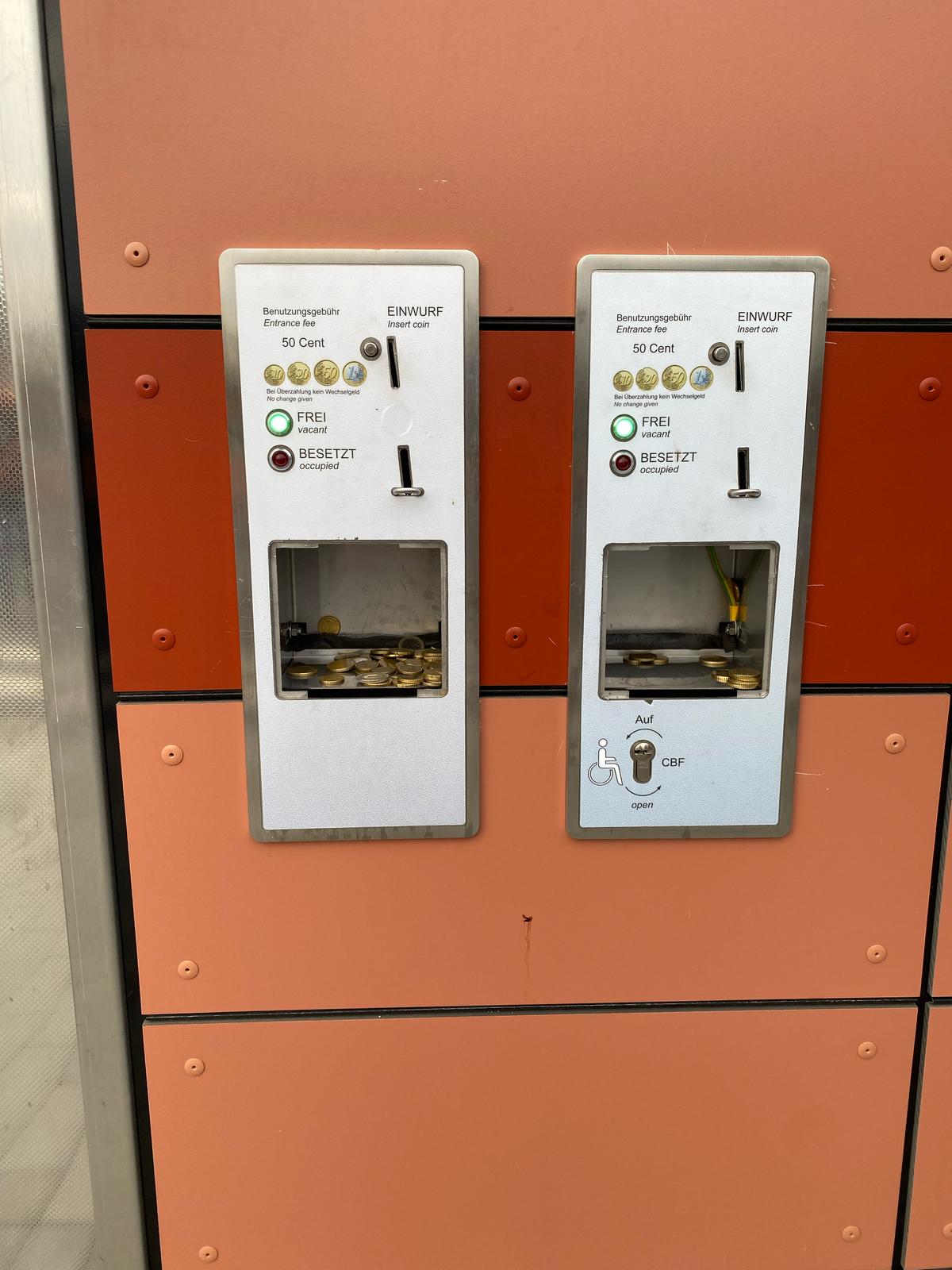 Toiletten am Servicegebäude wegen Vandalismus außer Betrieb