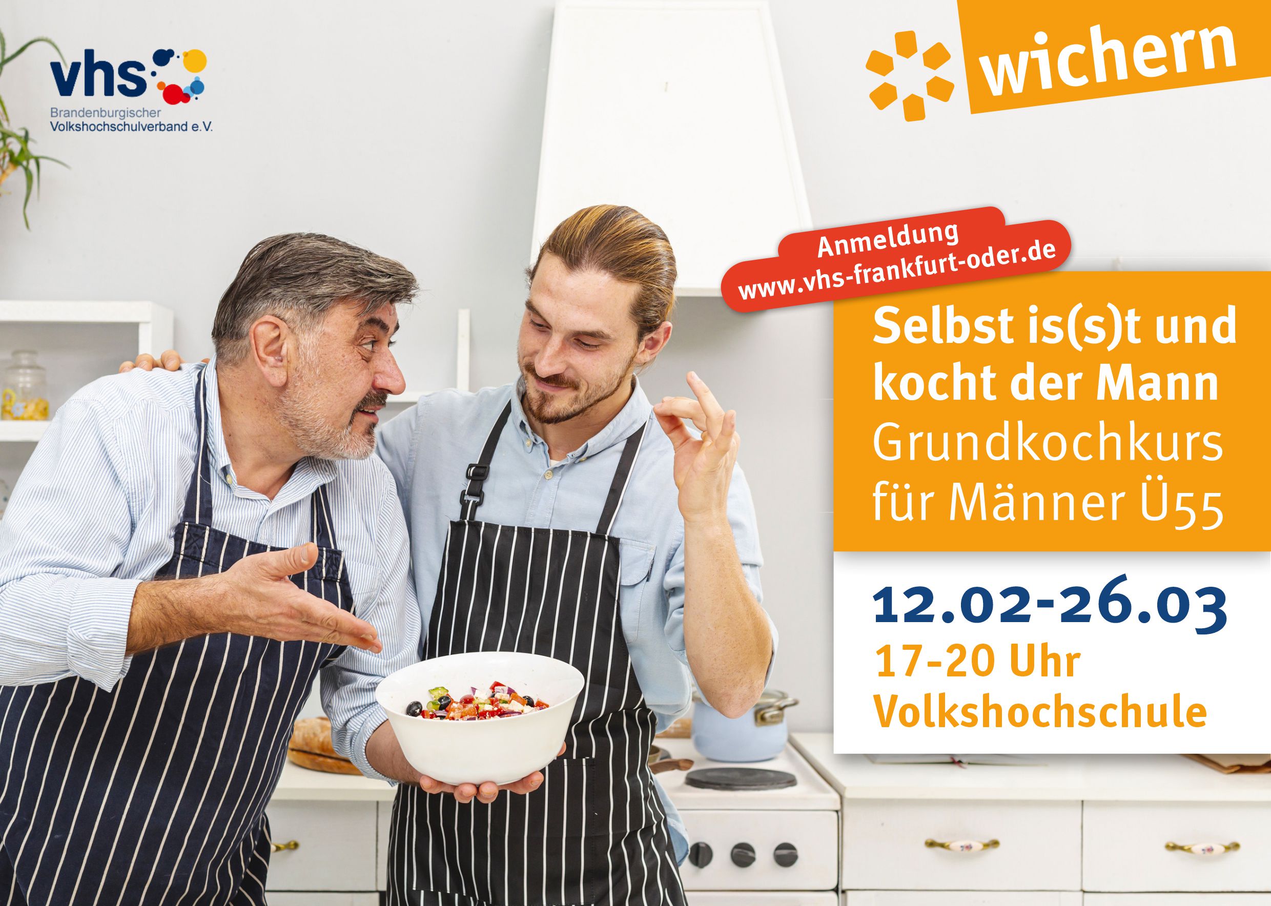 Neue Kontakte am Herd: Kochkurs für Männer 55+ startet im Februar