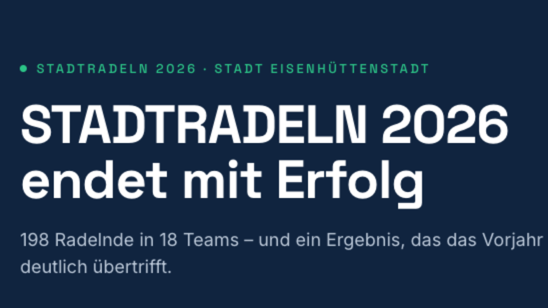 STADTRADELN 2026 endet mit Erfolg!