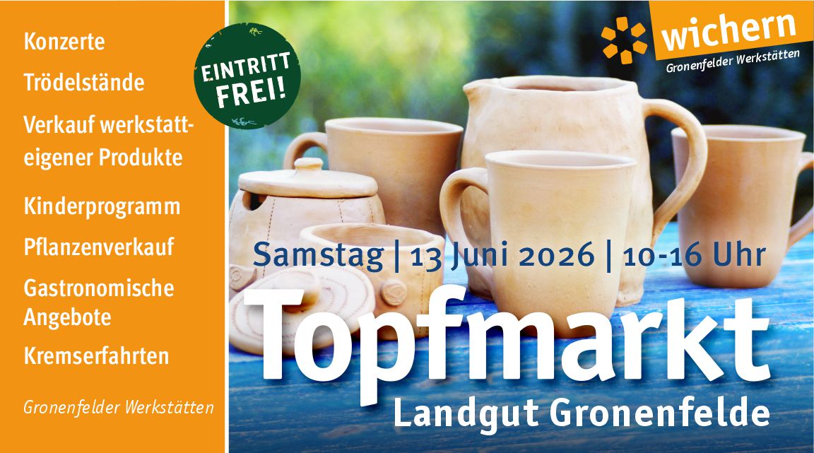 Gronenfelder Werkstätten laden zum 42. Topfmarkt ein