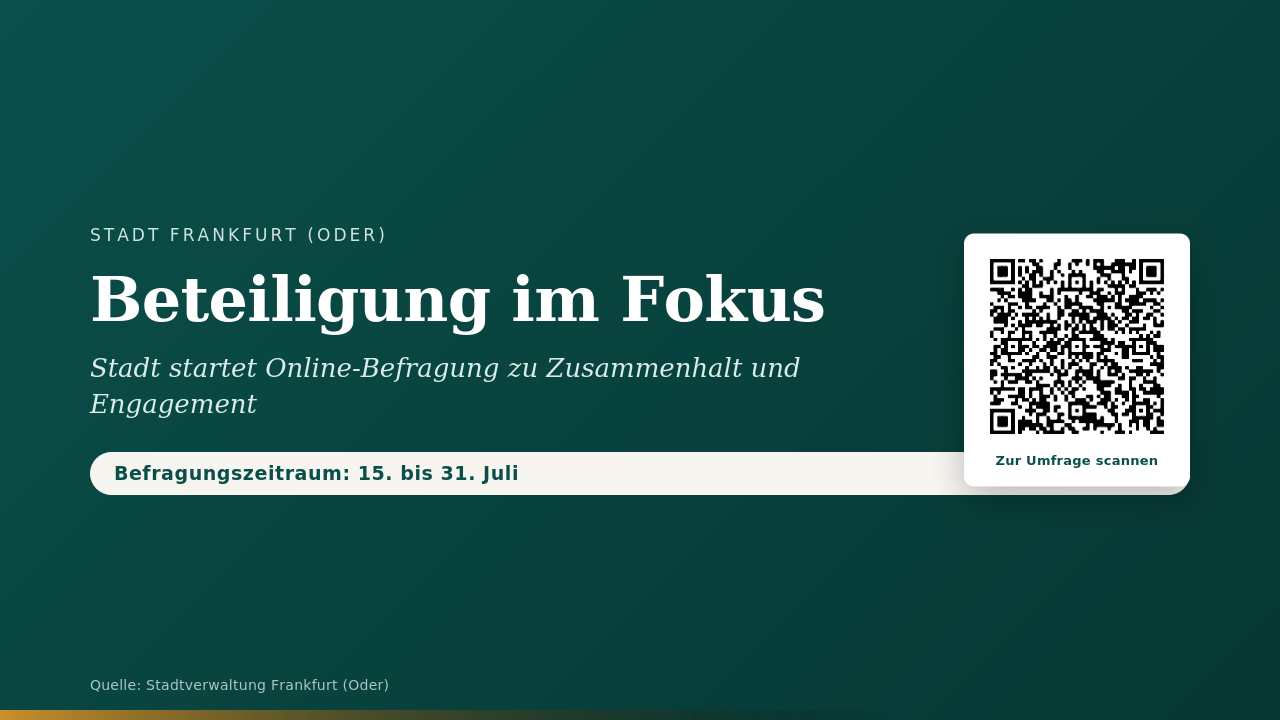 Online-Befragung zu Zusammenhalt und Engagement